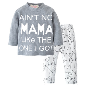 This cute graphic print pullover T-shirt and pants set is great for a playdate.  PRODUCT DETAILS  Full-elastic waistband on the pants for a comfortable secure fit. Soft and gentle on the skin, Graphic Print, Machine Washable, Cotton
