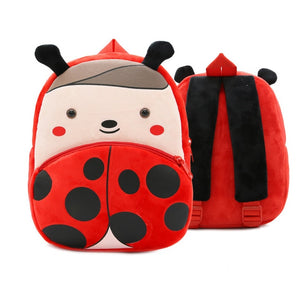 This preschooler backpack is great for your little ladybug.  Fill it with all her favorites for a weekend trip to the land of make-believe.  PRODUCT DETAILS:  Plush material,  Front and top zippers, Soft shoulder Straps, High-Quality buckle for easy adjusting, Comfortable handle, Dimensions 26.5x24x10.5cm ,Machine wash