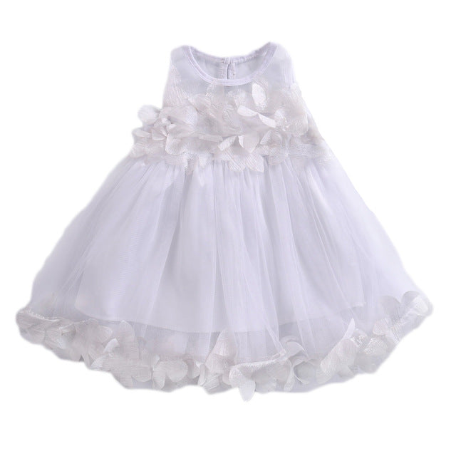 Your toddler girl will feel like a real princess in this pink ruffles tulle dress. Great for any special occasion.  PRODUCT DETAILS  Cotton, Polyester Sleeveless Above knee Back zip closure O-Neck Fits true to size Dry Clean